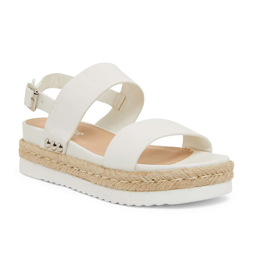 Wave Espadrille in White Smooth