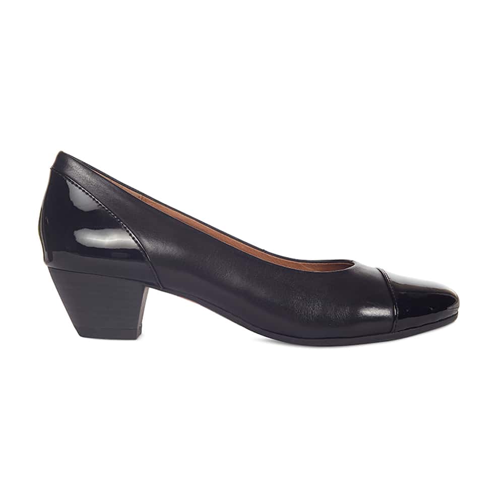 Acton Heel in Black Patent