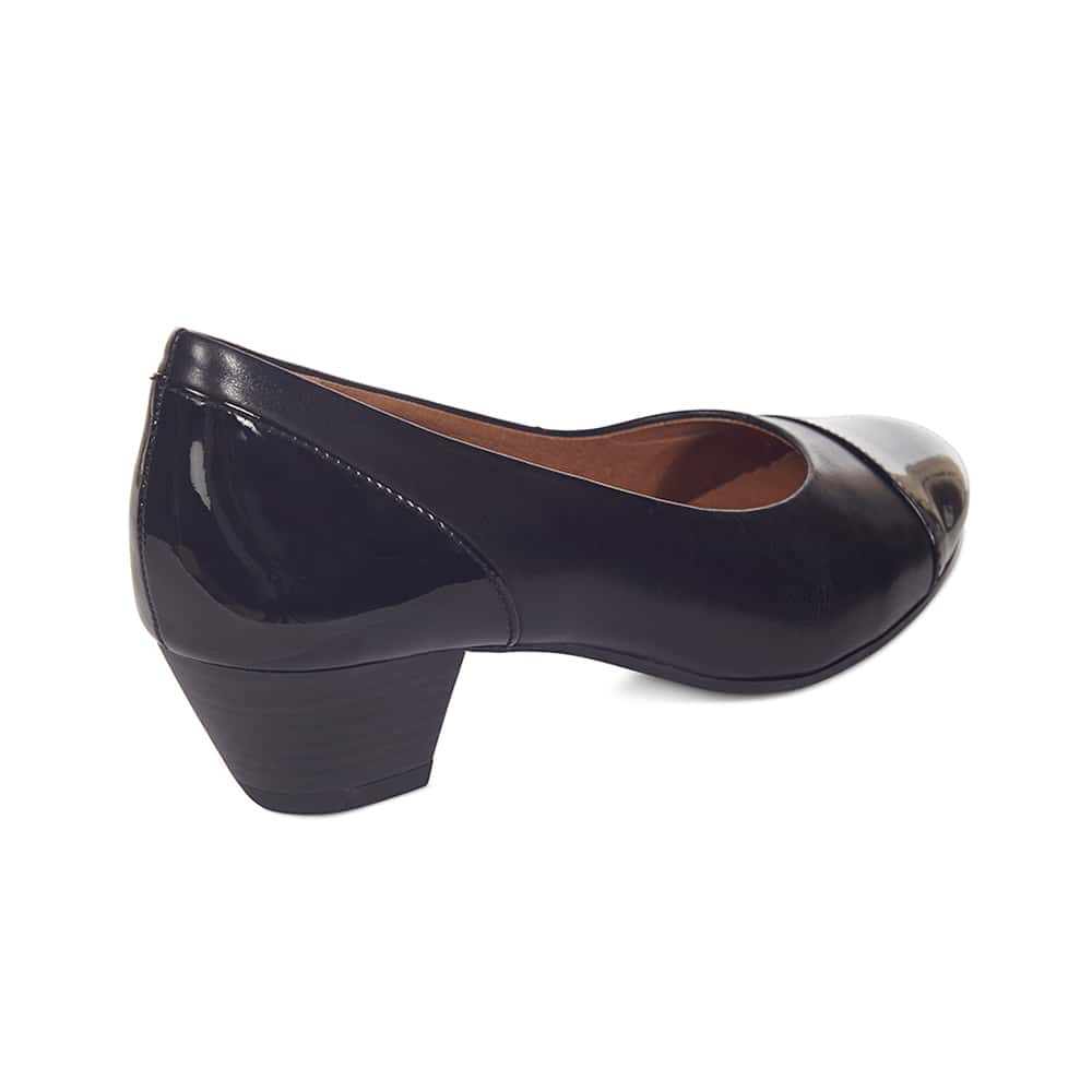 Acton Heel in Black Patent