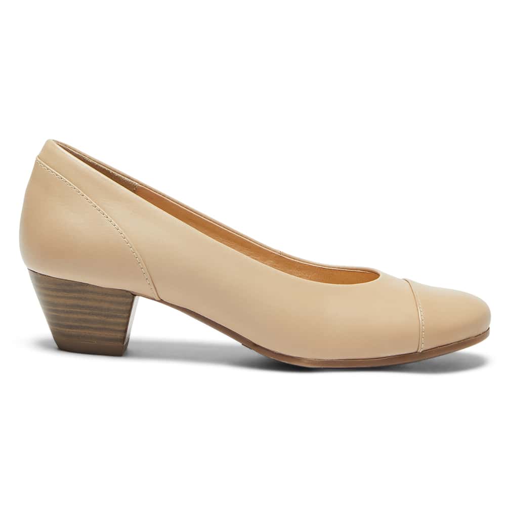 Acton Heel in Nude Leather