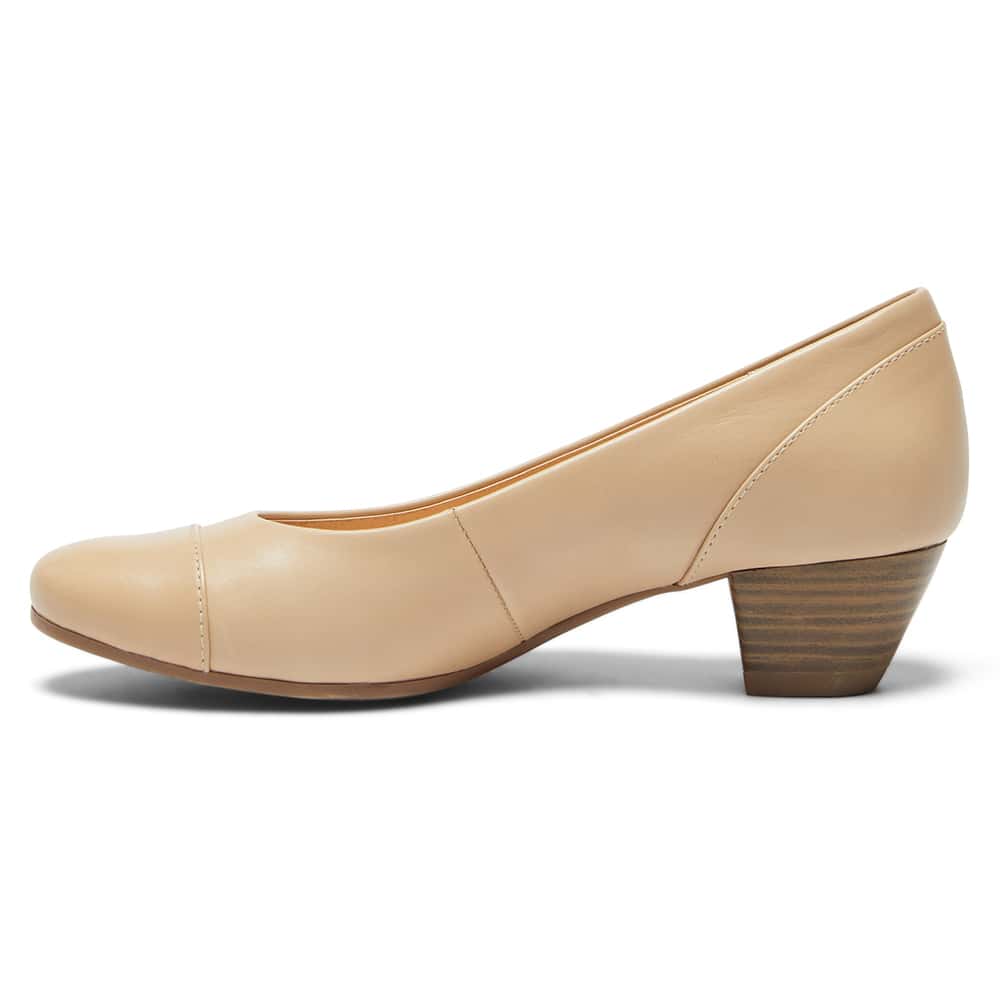 Acton Heel in Nude Leather