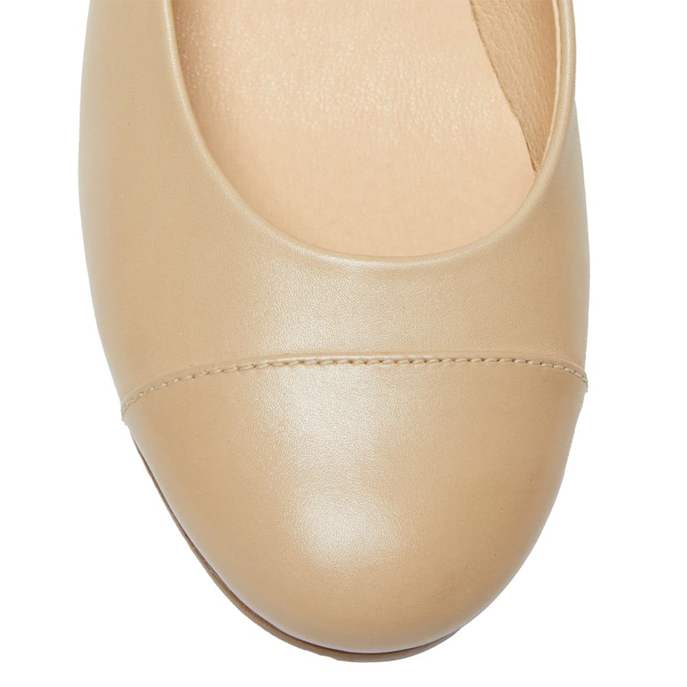 Acton Heel in Nude Leather