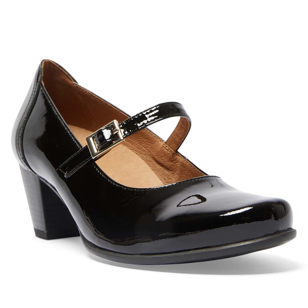 Casino Heel in Black Patent