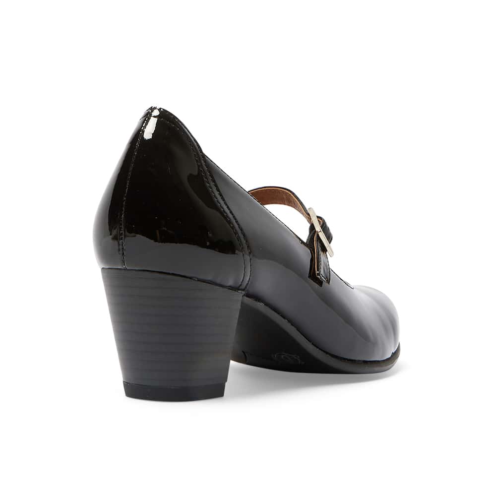 Casino Heel in Black Patent