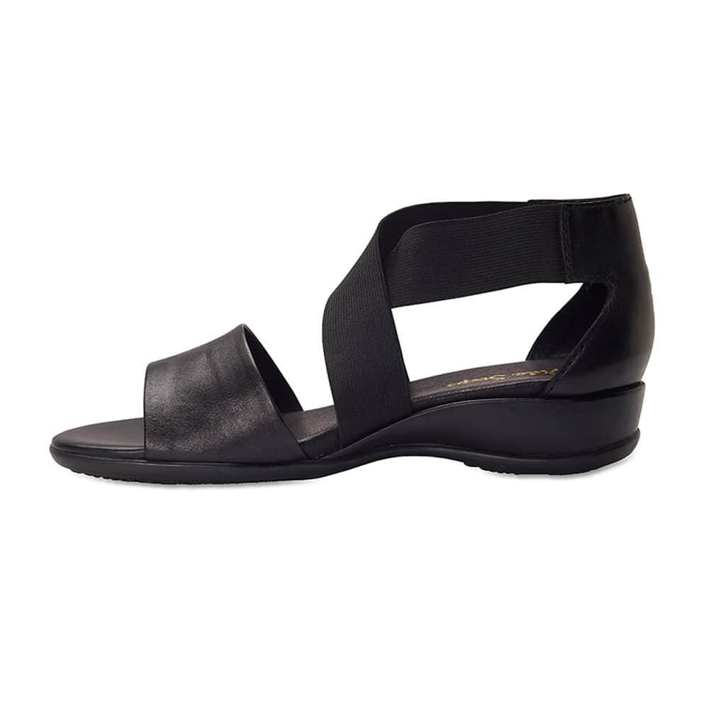 Charity Sandal in Black Leather