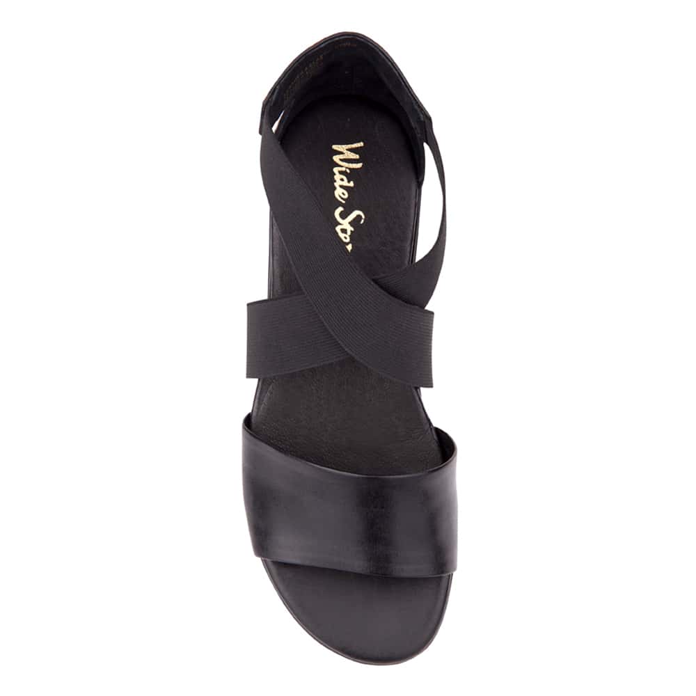 Charity Sandal in Black Leather