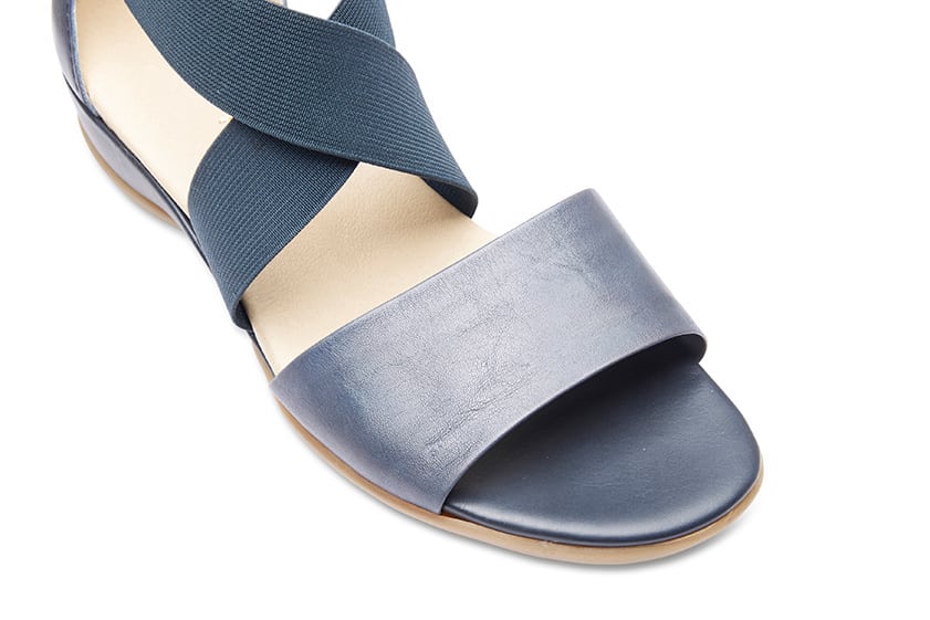 Charity Sandal in Navy Leather