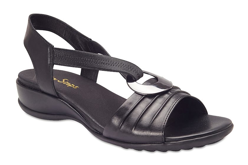 Chase Sandal in Black Leather