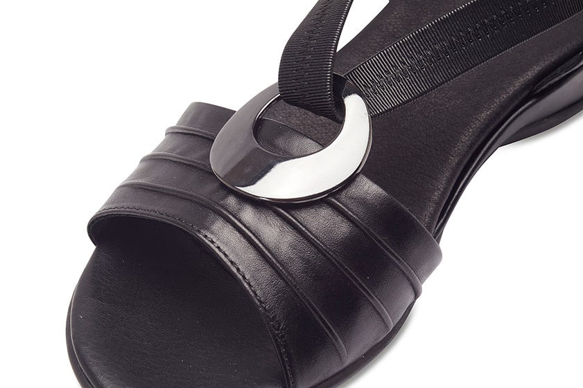 Chase Sandal in Black Leather