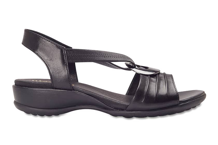 Chase Sandal in Black Leather