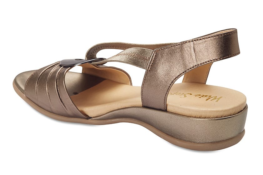 Chase Sandal in Pewter Leather