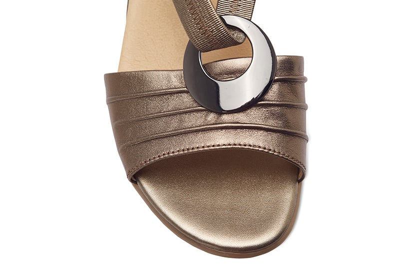 Chase Sandal in Pewter Leather