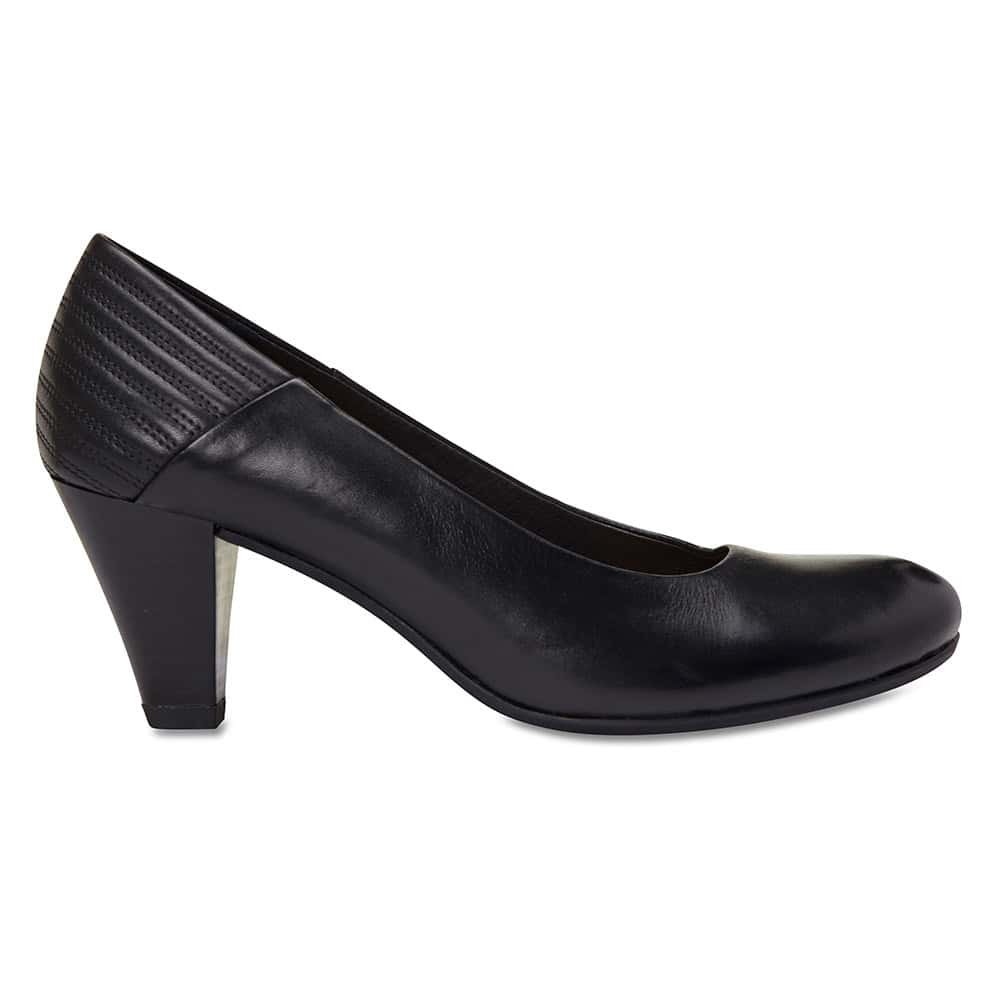 Edina Heel in Black Leather