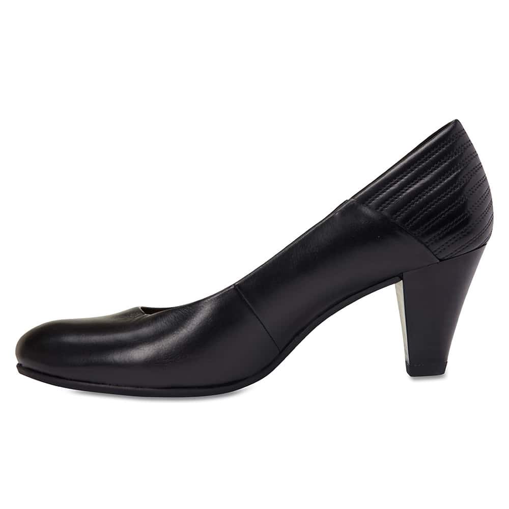 Edina Heel in Black Leather