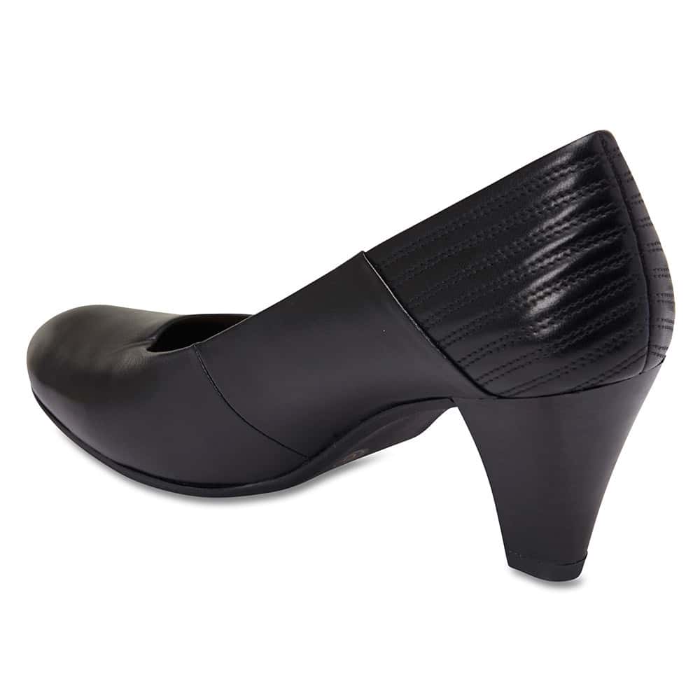 Edina Heel in Black Leather