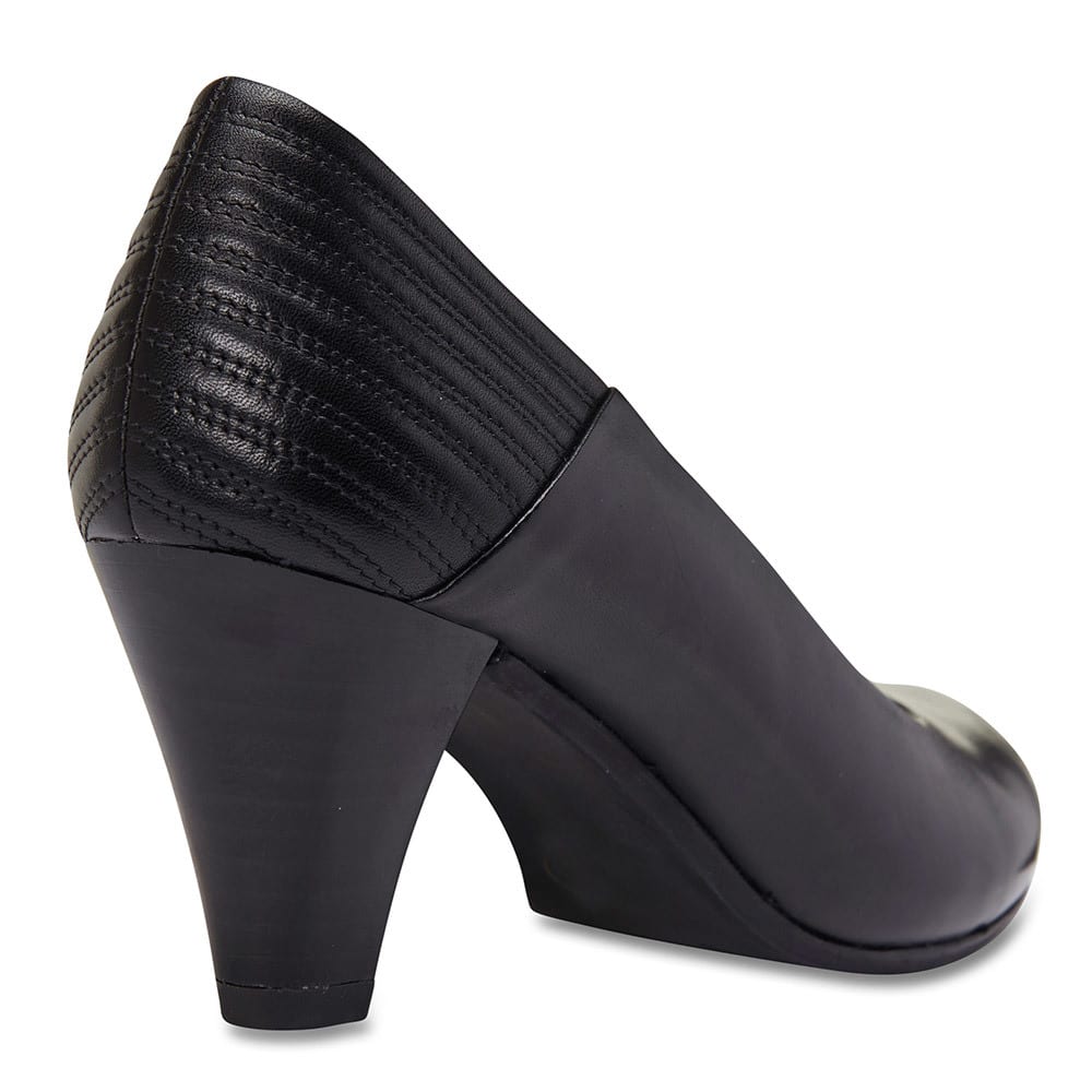 Edina Heel in Black Leather