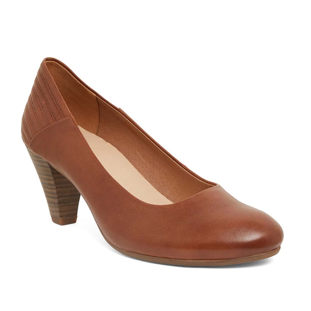 Edina Heel in Cognac Leather