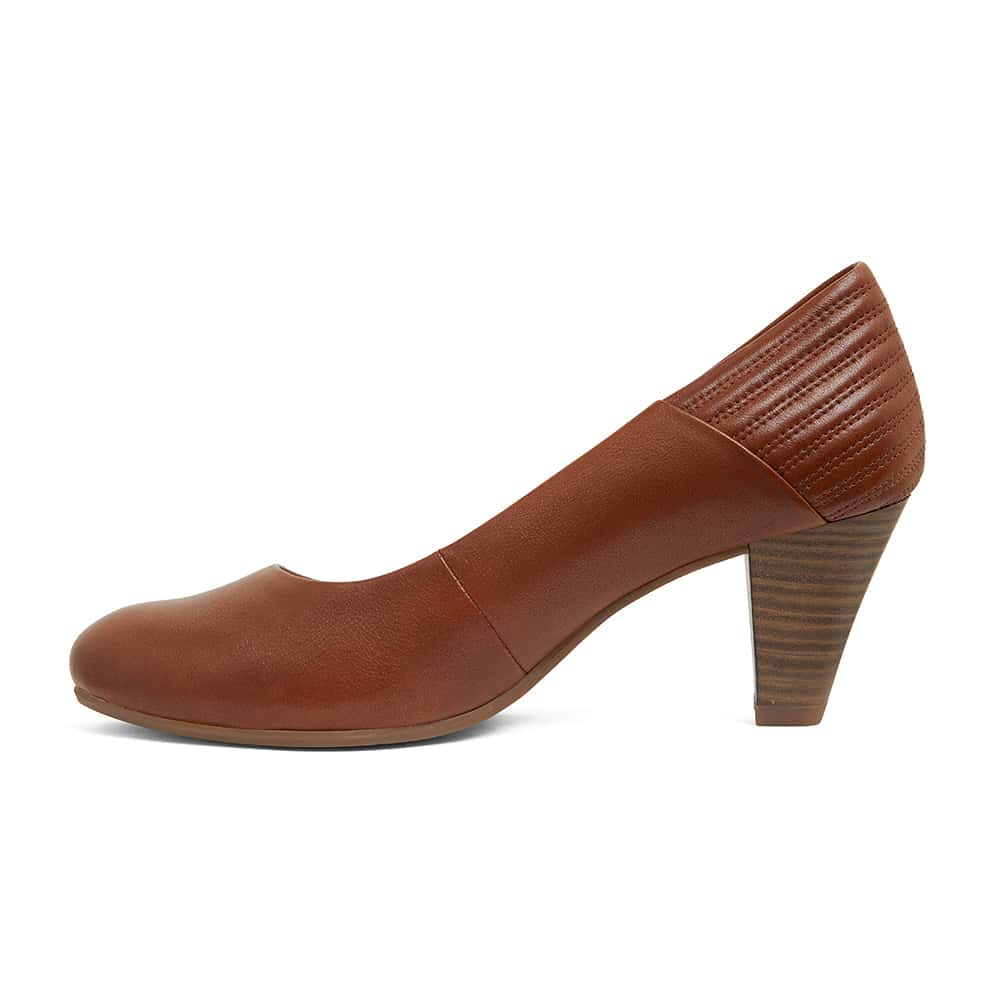 Edina Heel in Cognac Leather