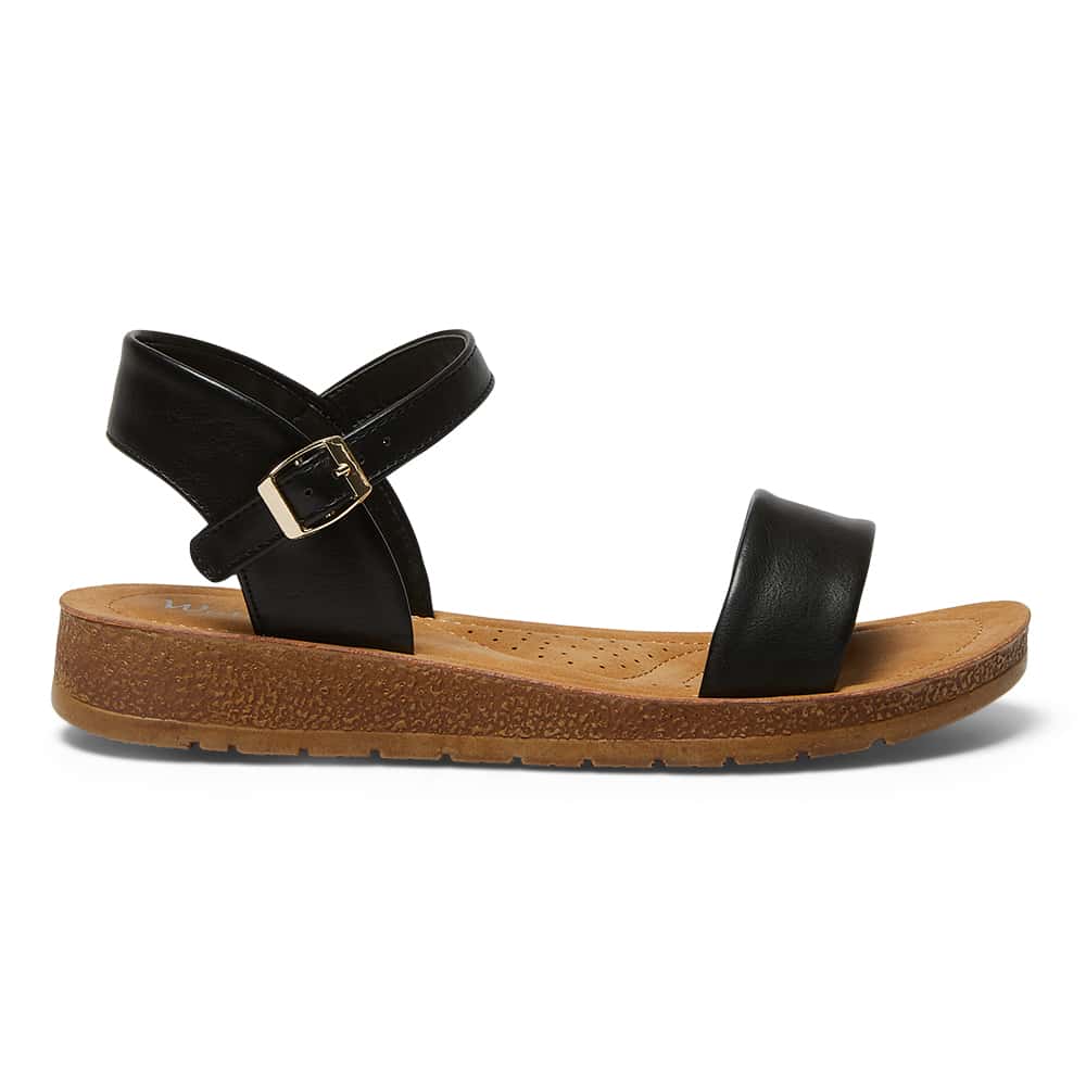 Eliza Sandal in Black Smooth