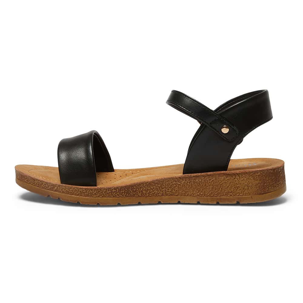 Eliza Sandal in Black Smooth