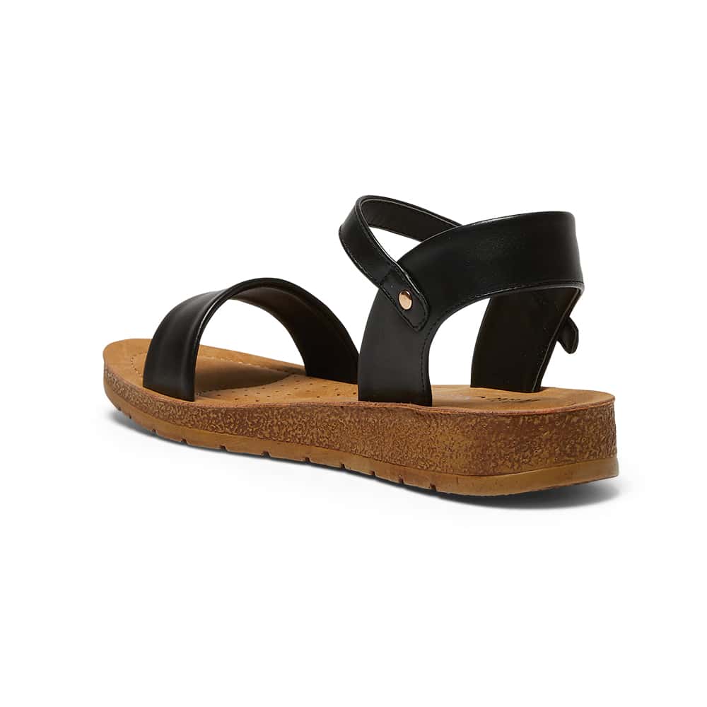 Eliza Sandal in Black Smooth