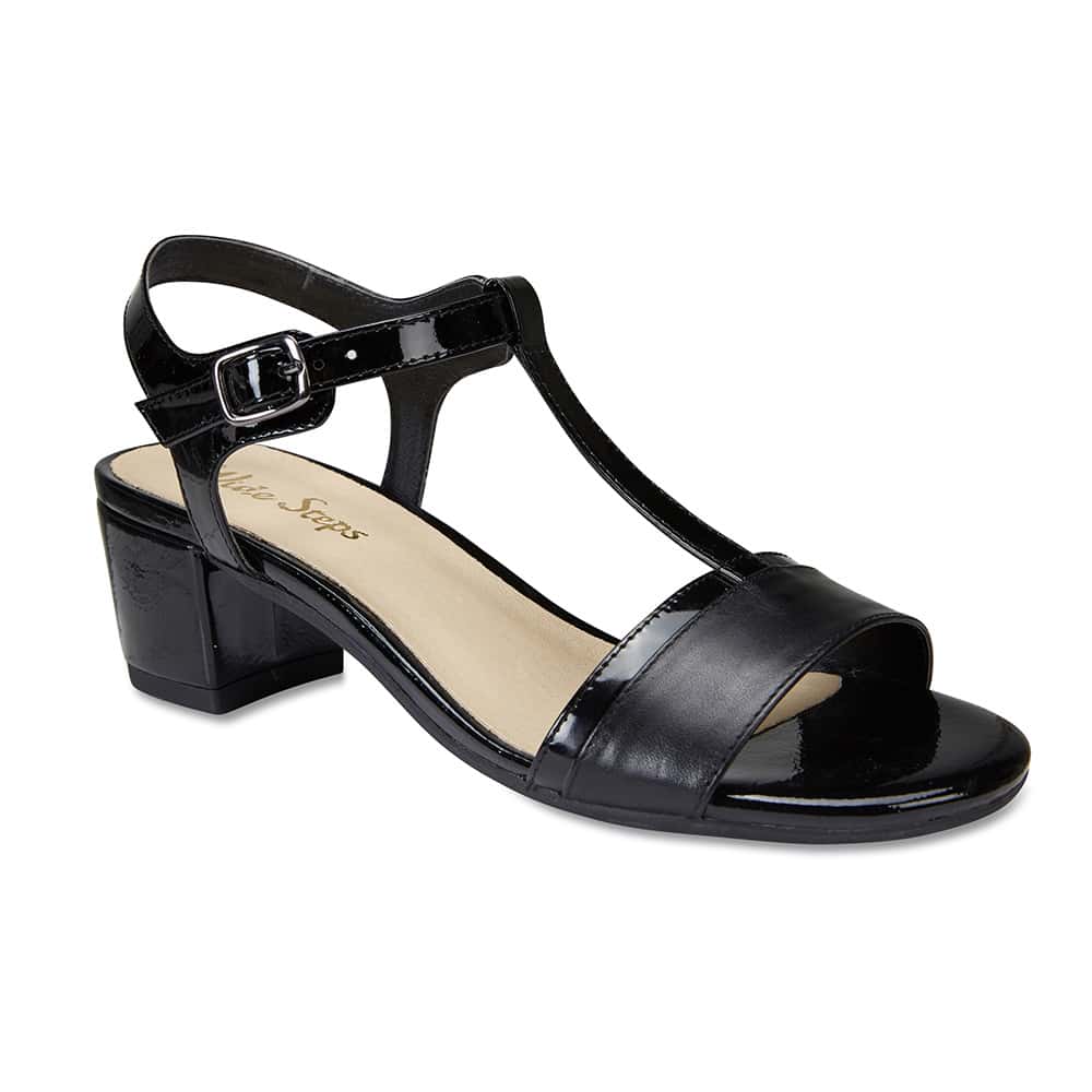 Ella Heel in Black Leather