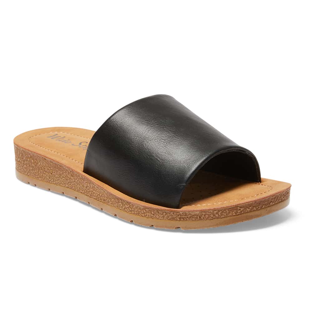 Enid Slide in Black Smooth