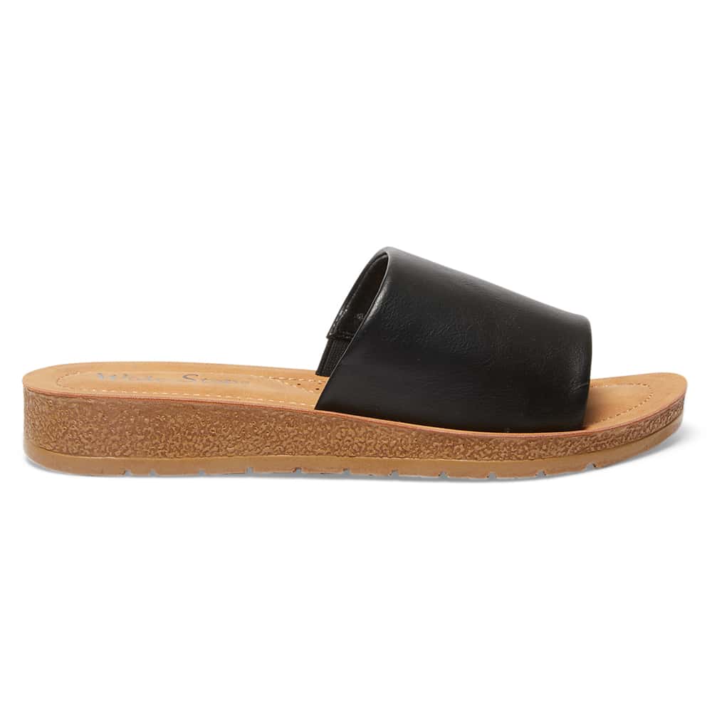 Enid Slide in Black Smooth