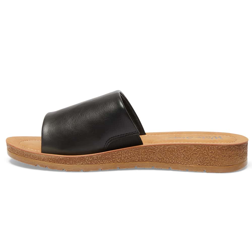 Enid Slide in Black Smooth