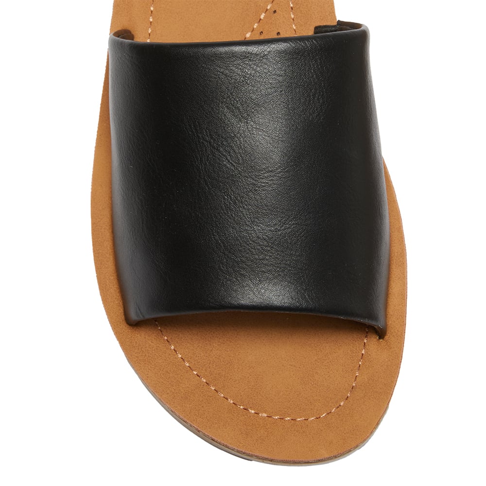 Enid Slide in Black Smooth