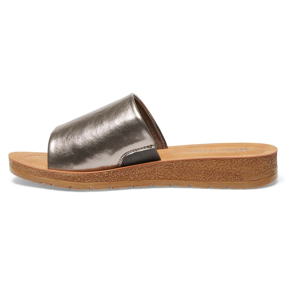 Enid Slide in Pewter Smooth