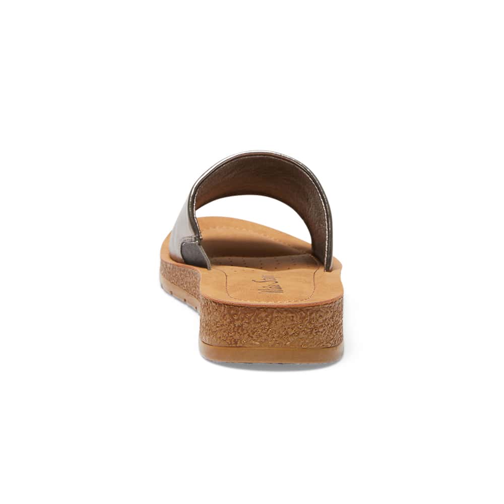Enid Slide in Pewter Smooth