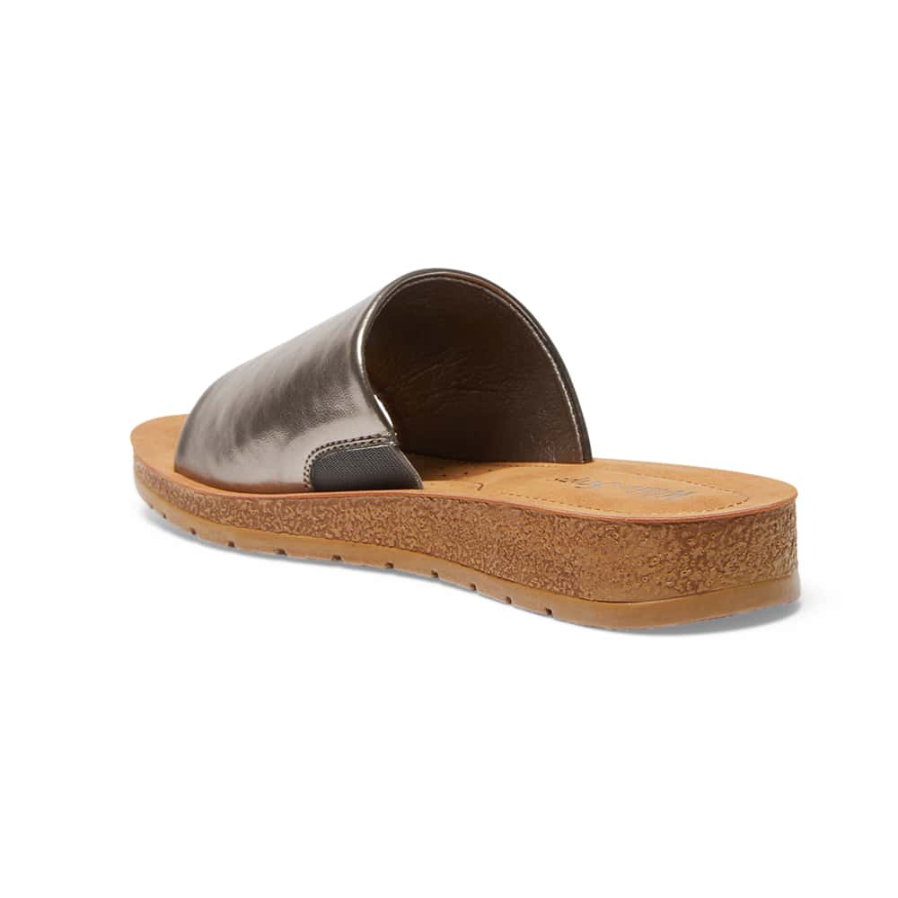 Enid Slide in Pewter Smooth