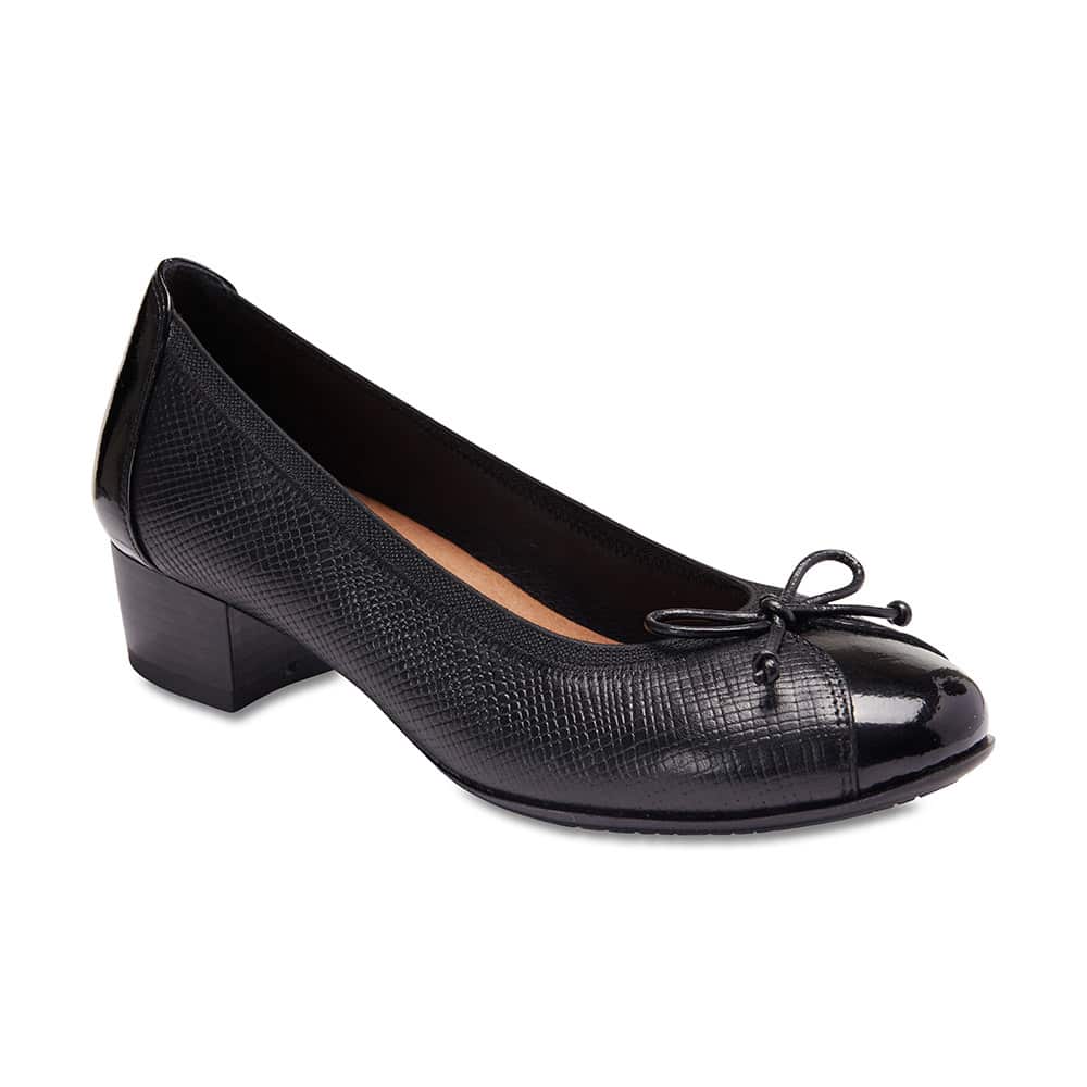 Grace Heel in Black Leather