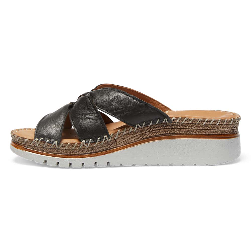 Hannah Slide in Black Leather