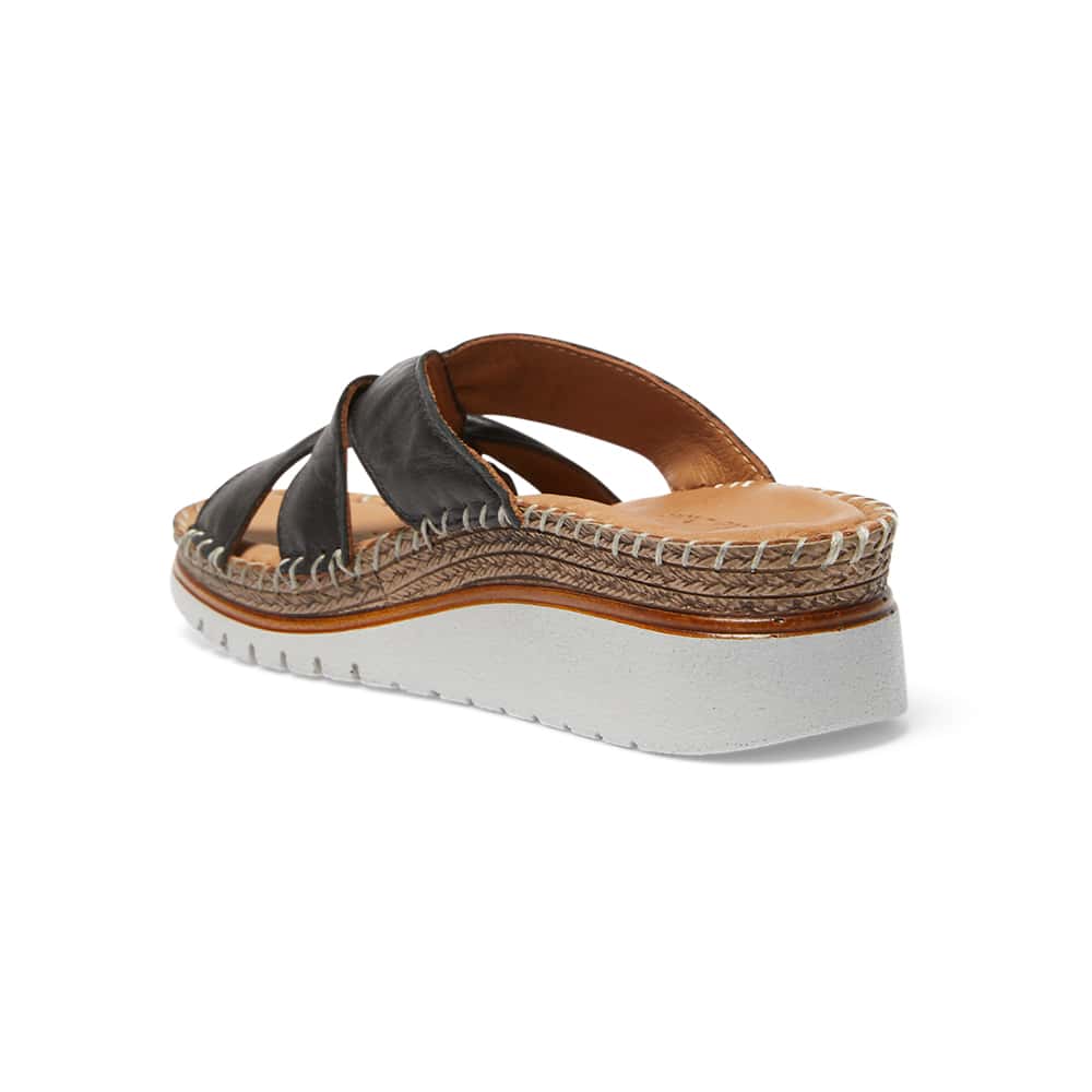 Hannah Slide in Black Leather