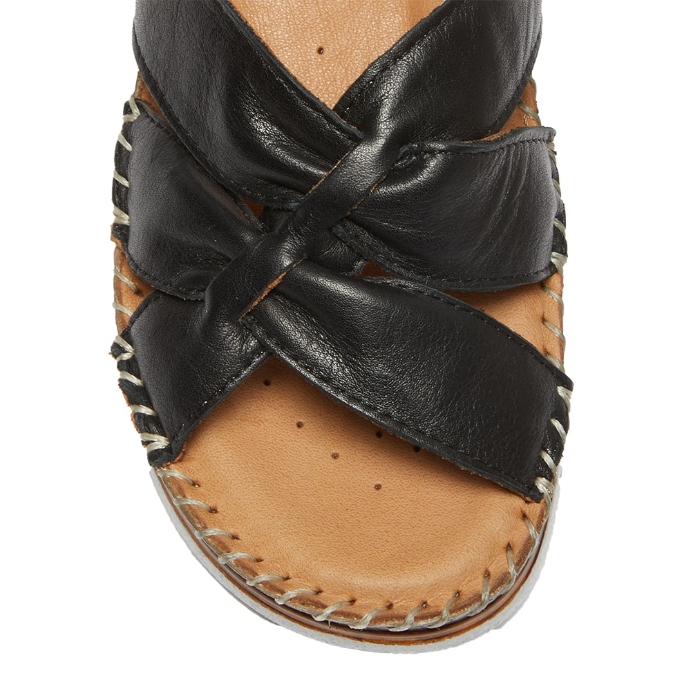 Hannah Slide in Black Leather