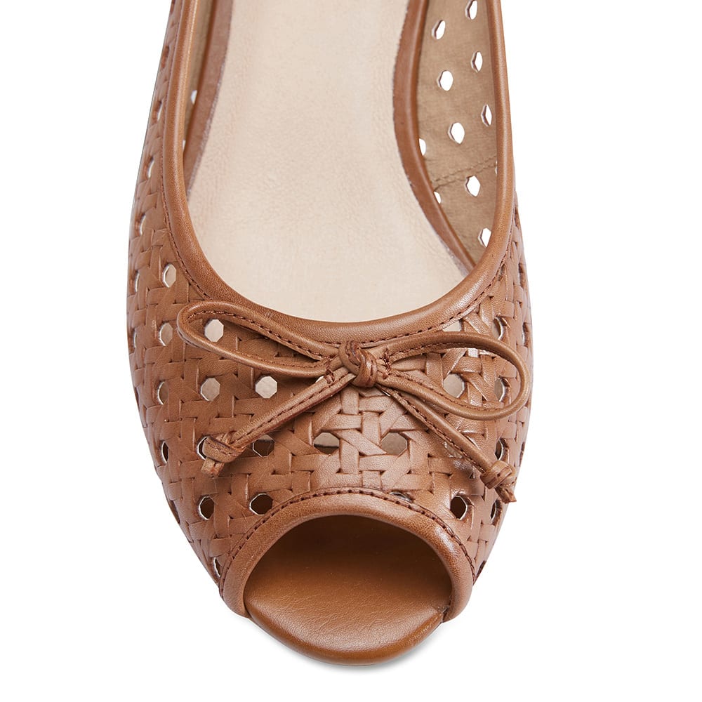 Hazel Heel in Cognac Leather