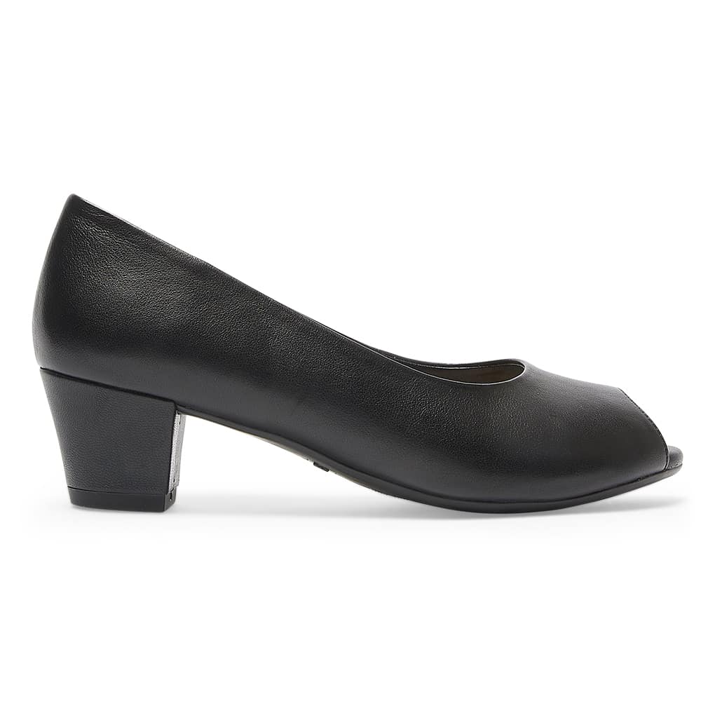 Hilary Heel in Black Leather