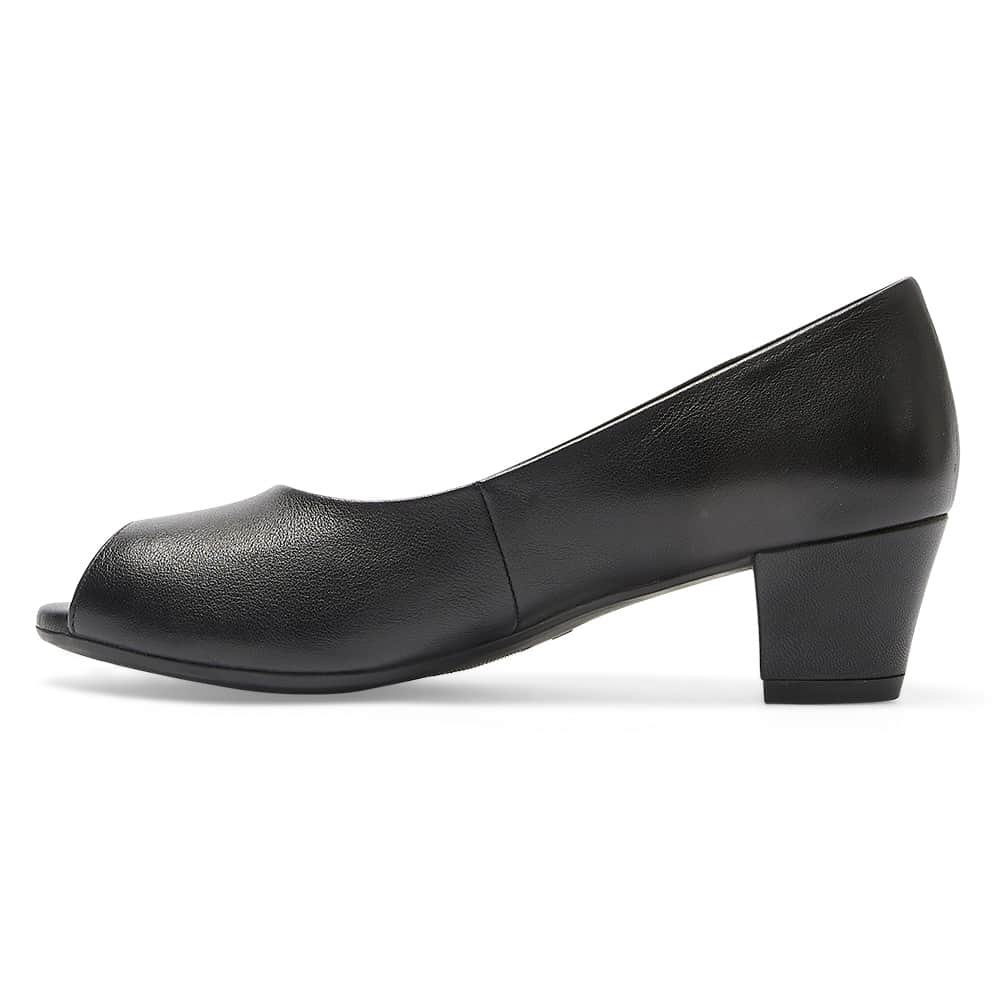 Hilary Heel in Black Leather