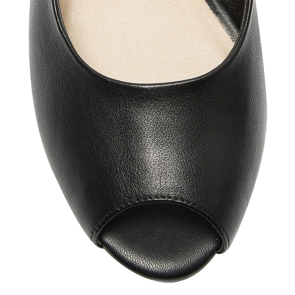 Hilary Heel in Black Leather