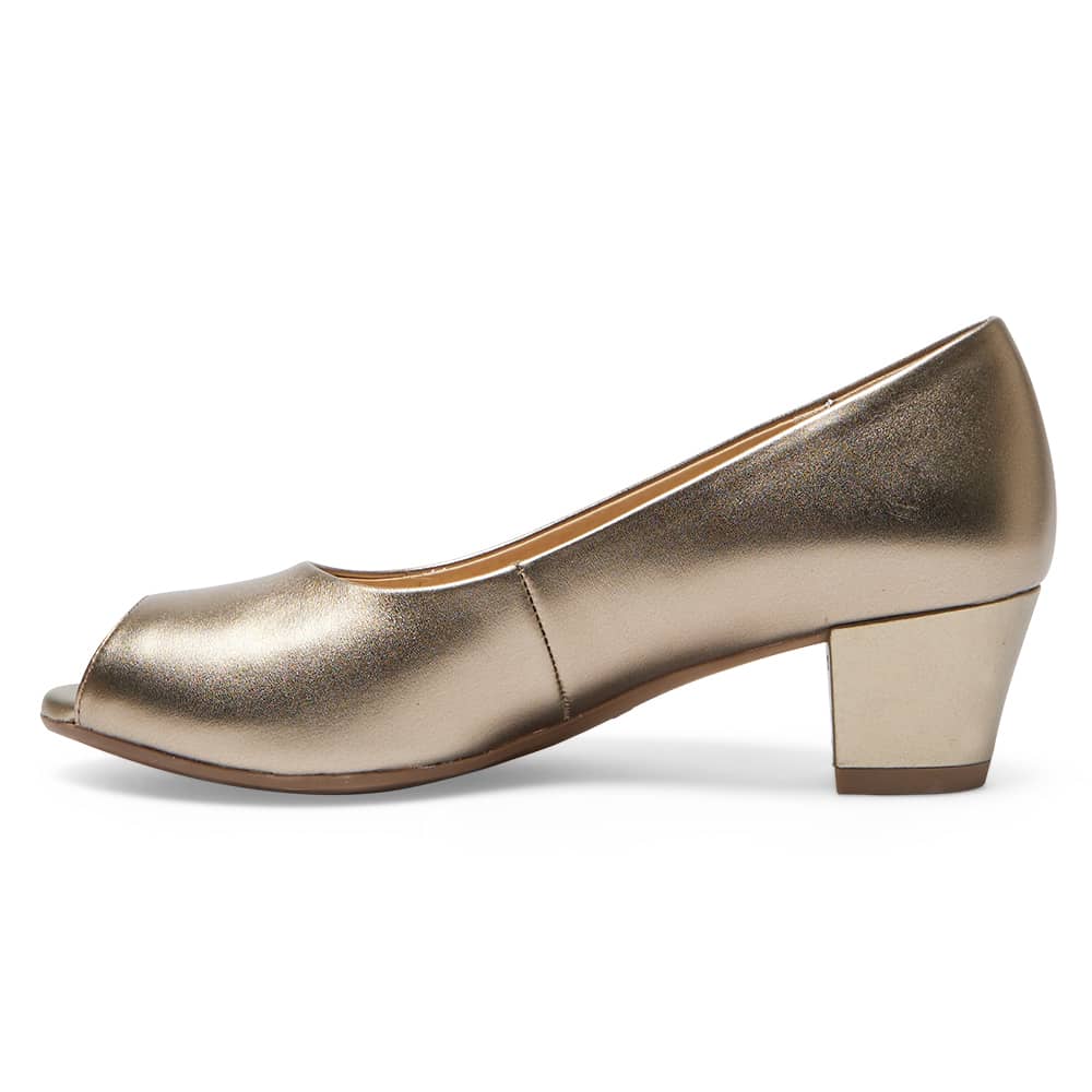 Hilary Heel in Pewter Leather