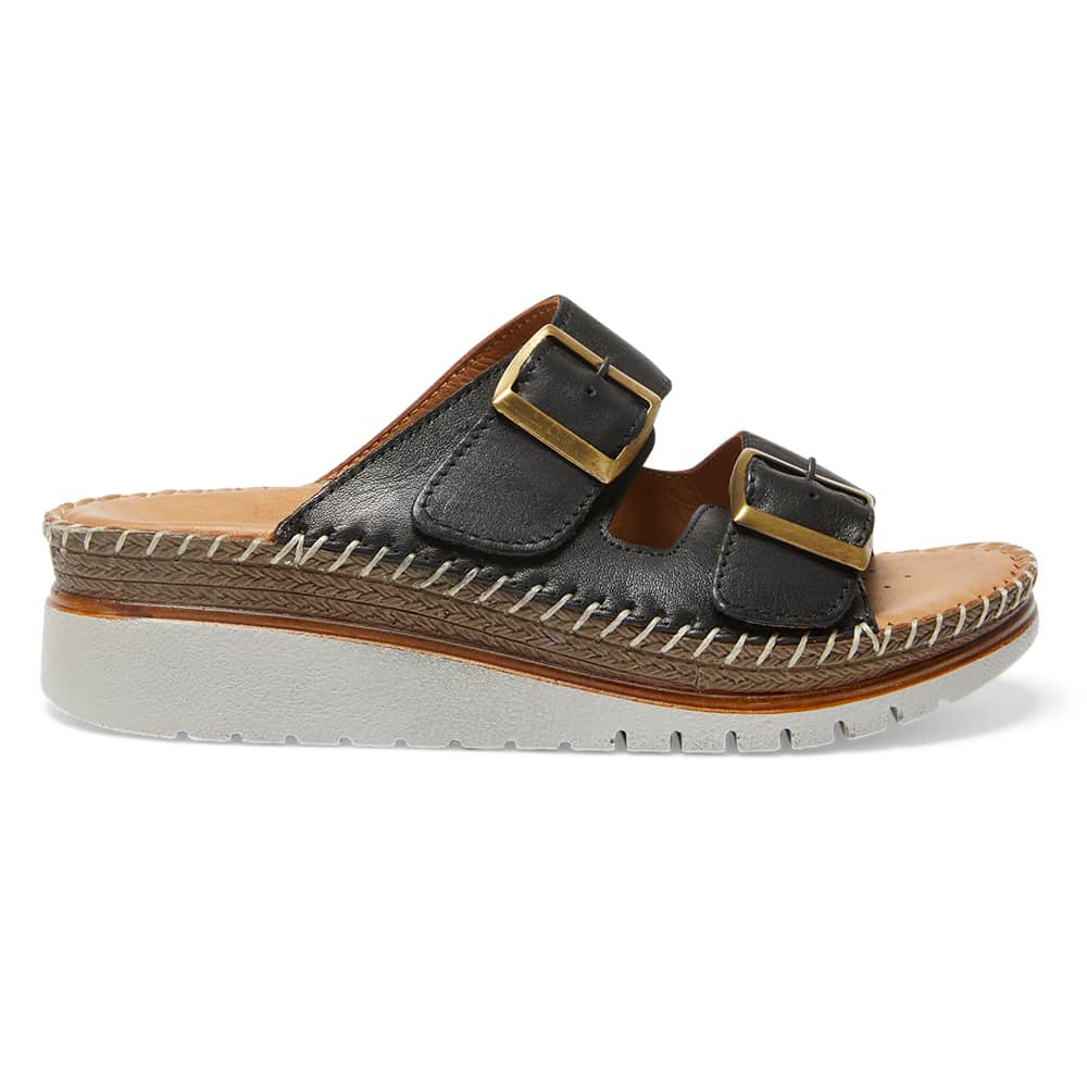 Hutch Sandal in Black Leather