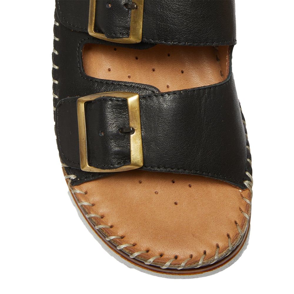 Hutch Sandal in Black Leather