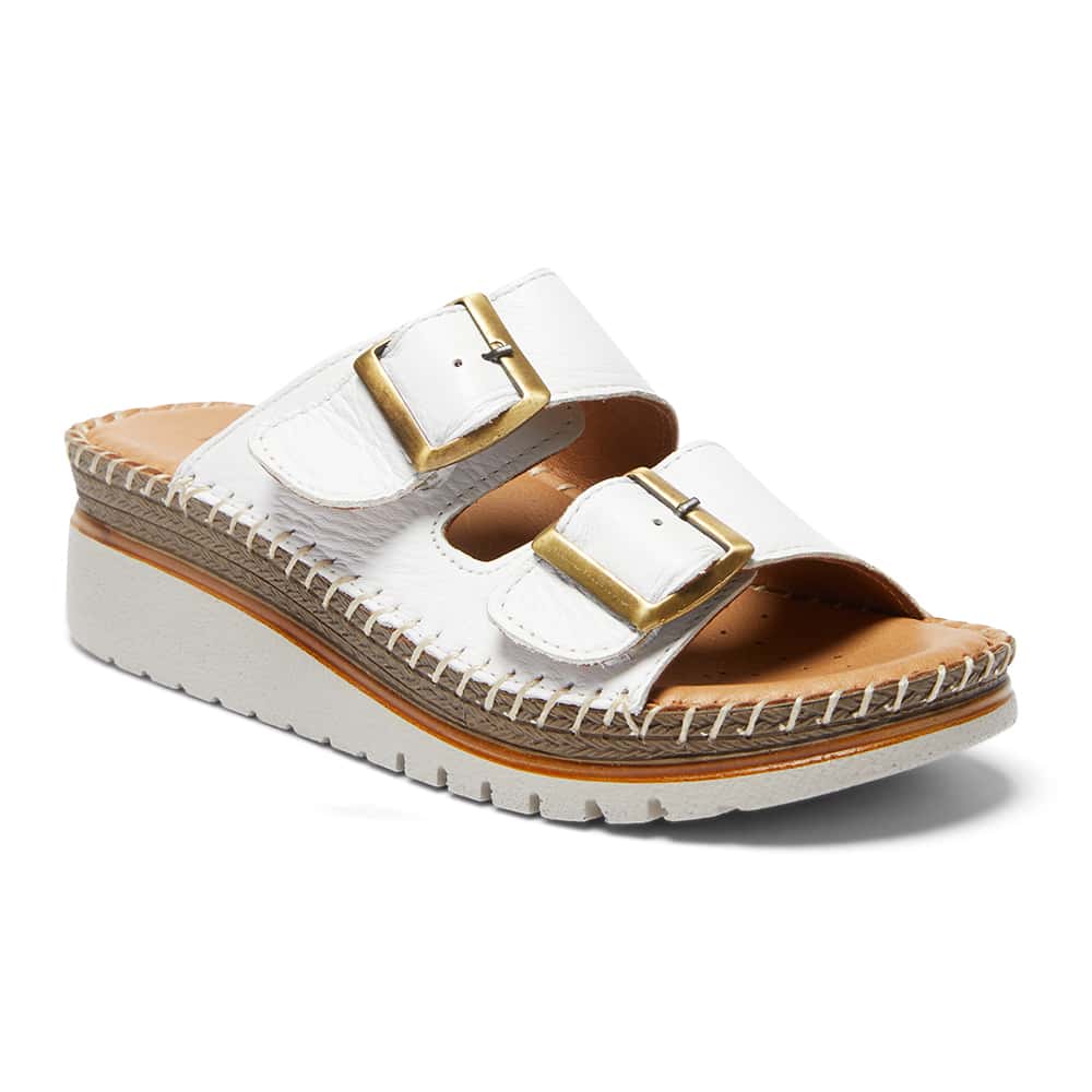 Hutch Sandal in White Leather