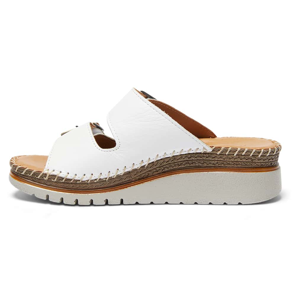 Hutch Sandal in White Leather