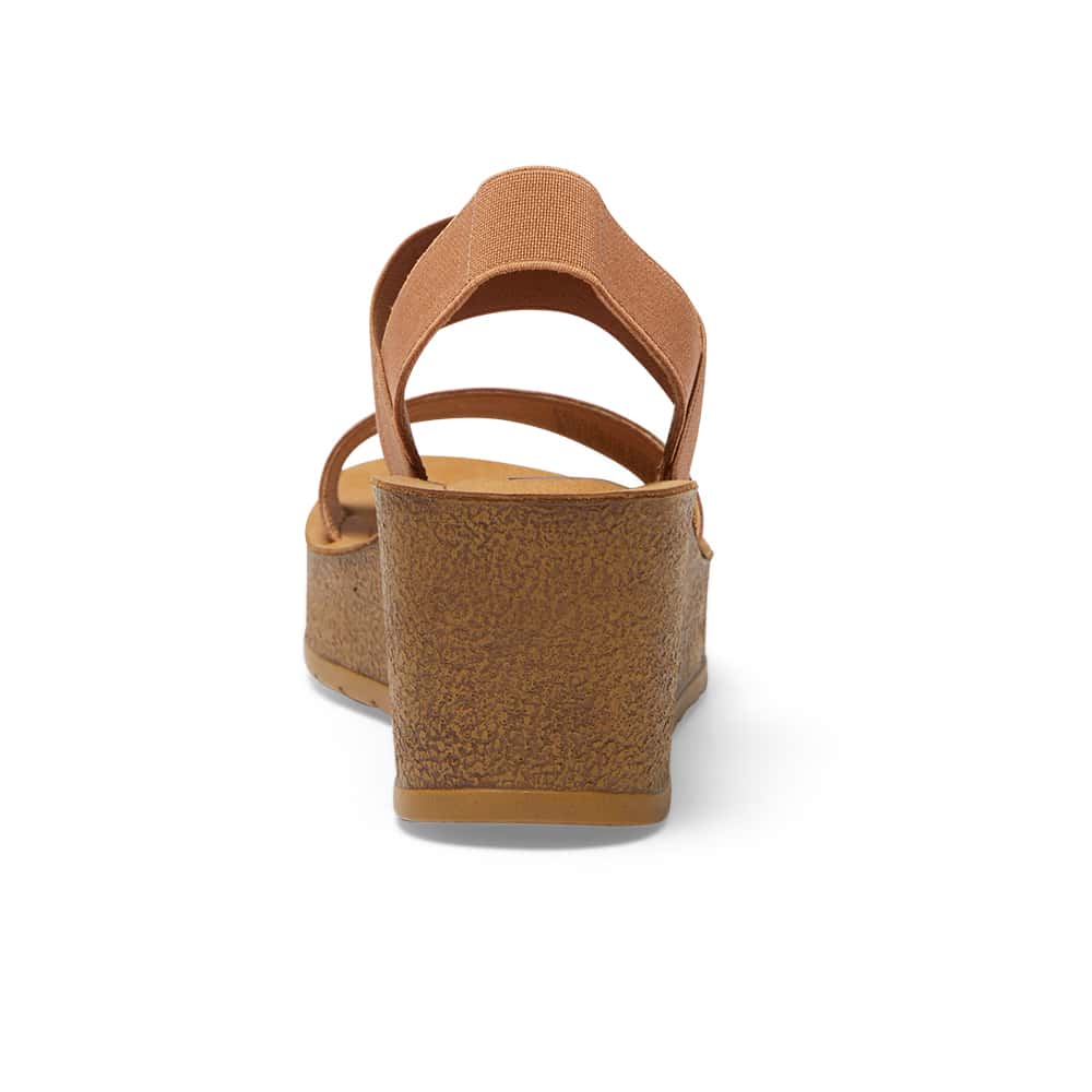 Ladro Wedge in Tan Elastic