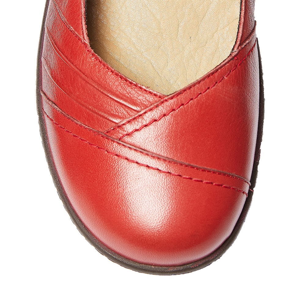 Larissa Ballet Flat in Red Leather