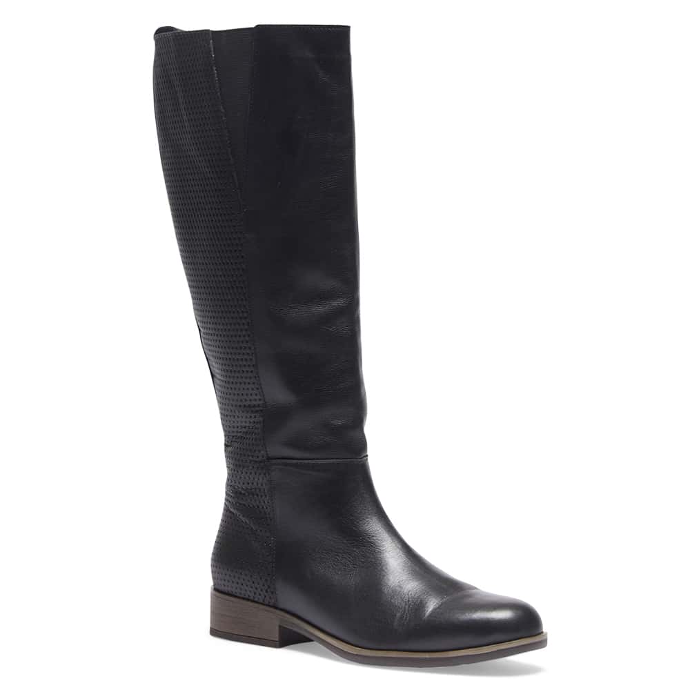 Lewis Boot in Black Leather | Wide Steps | Shoe HQ