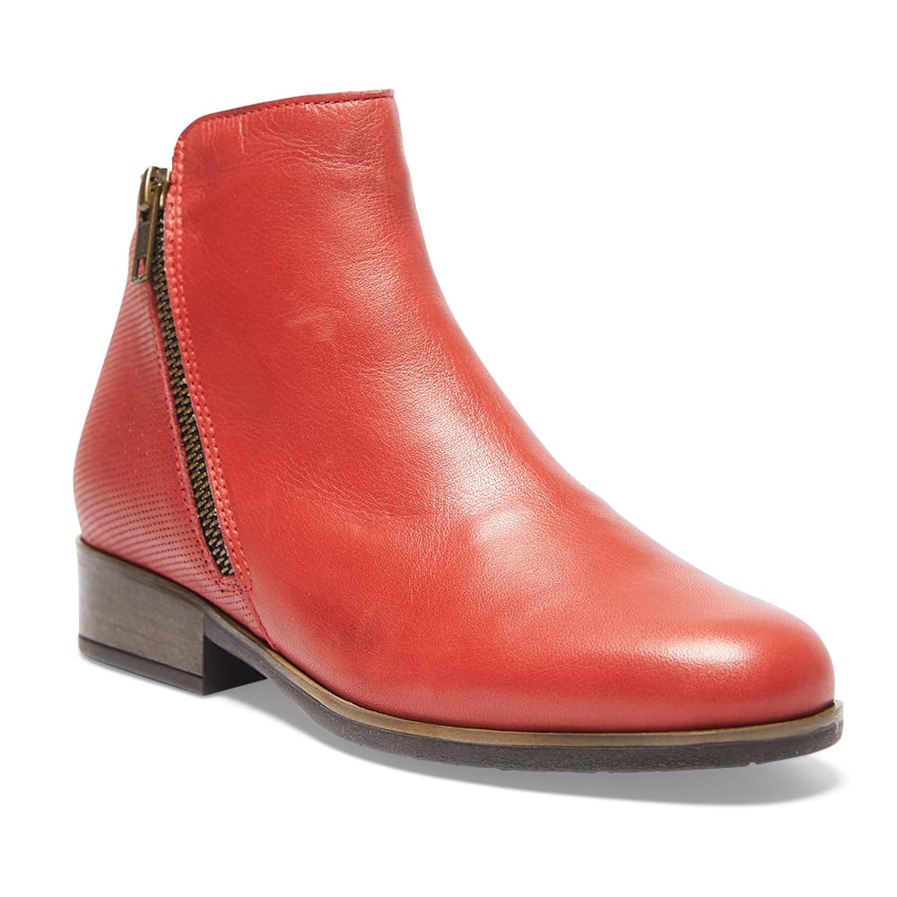 Lido Boot in Red Leather